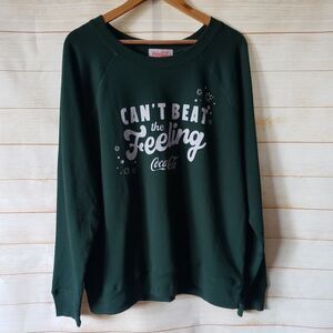 Wildfox/Coca Cola Can't Beat The Feeling Long Sleeve Sweatshirt Size Large Green